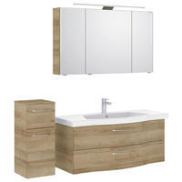 BADEZIMMER 4-teilig  in 152 cm  - Chromfarben/Eichefarben, KONVENTIONELL, Glas/Keramik (152cm) - Pelipal