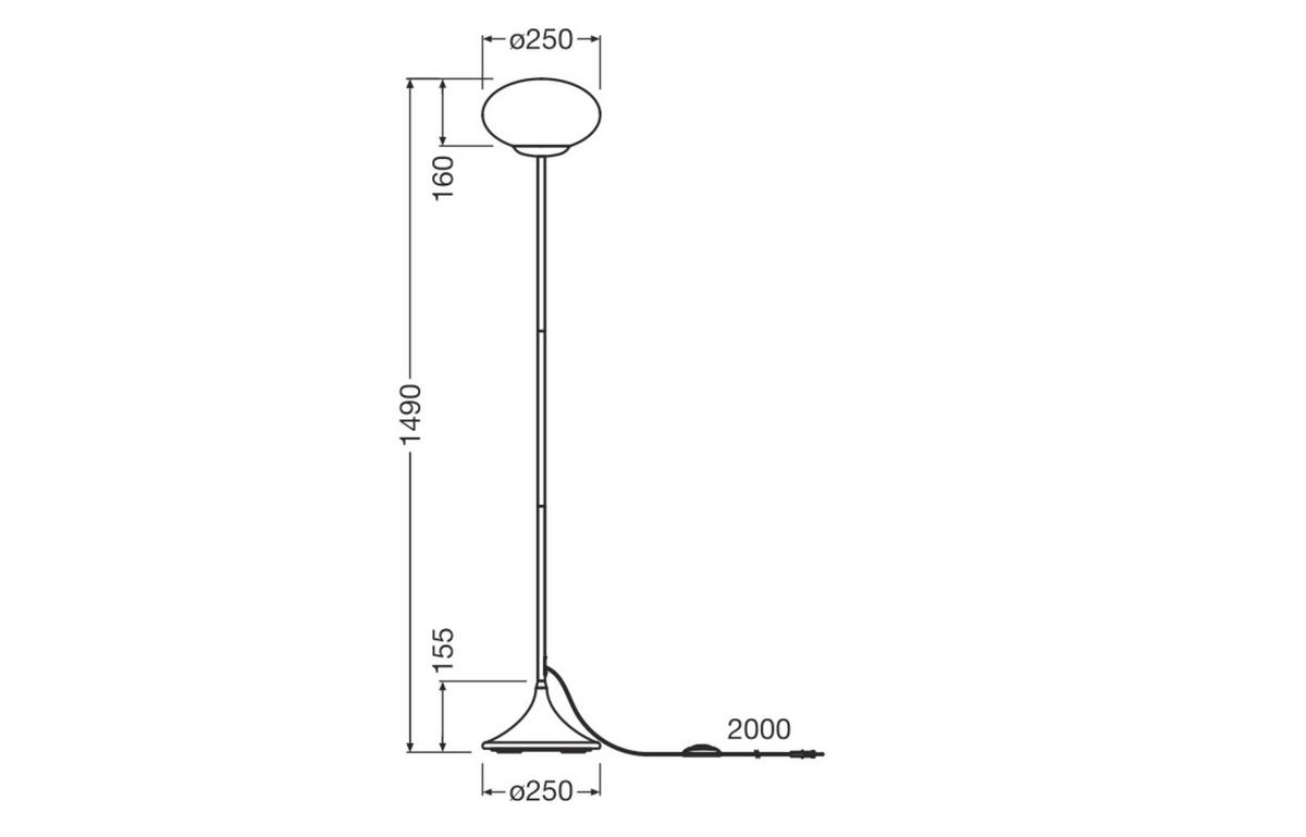 STEHLEUCHTE 25/149 cm  - Rosa, Design, Glas/Metall (25/149cm) - Osram