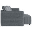 WOHNLANDSCHAFT Grau Cord  - Schwarz/Grau, MODERN, Kunststoff/Textil (153/350/153cm) - Xora