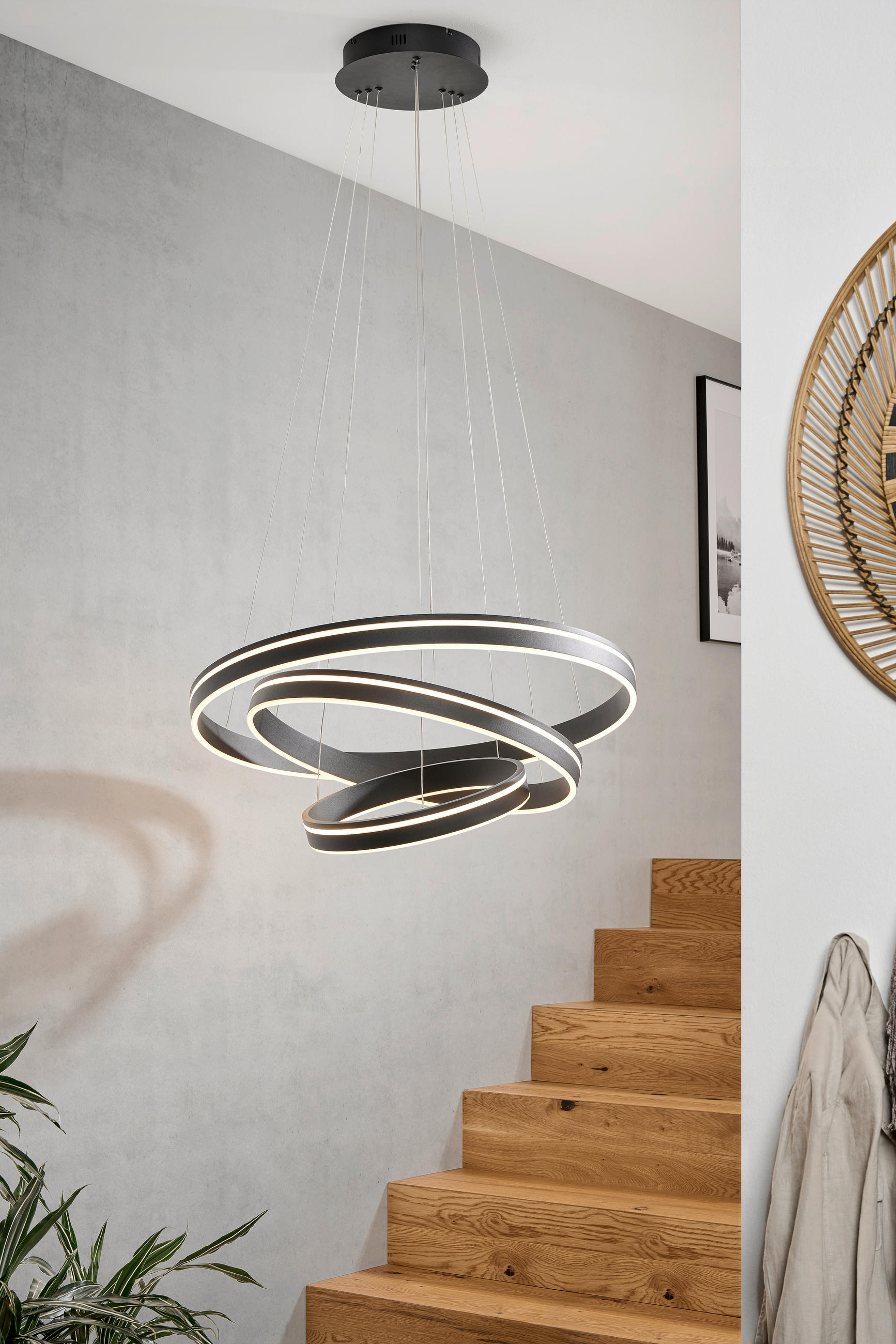 ZÁVĚSNÉ LED SVÍTIDLO, 80/200 cm - bílá/černá, Design, plast (80/200cm) - Dieter Knoll