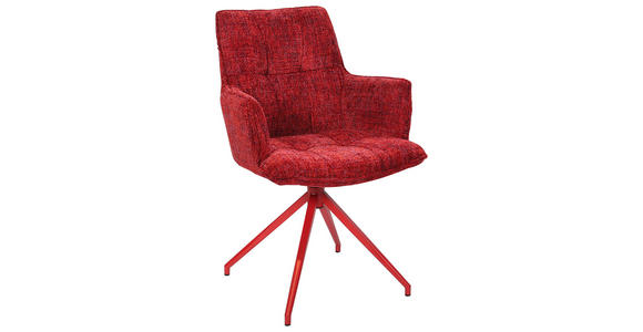 ARMLEHNSTUHL in Eisen Chenille - Rot, LIFESTYLE, Textil/Metall (59,5/90,5/62,5cm) - Novel
