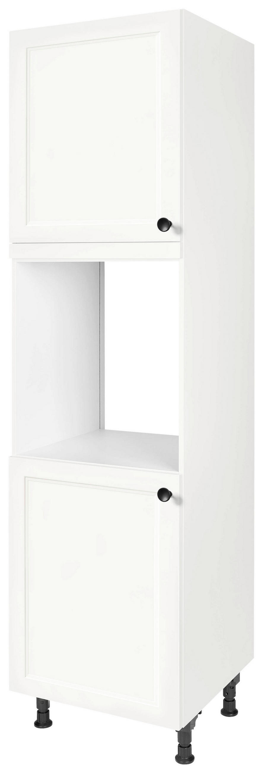 GERÄTEUMBAUSCHRANK 60/216,6/58 cm  in Weiß  - Schwarz/Weiß, MODERN, Holzwerkstoff/Metall (60/216,6/58cm) - Nobilia