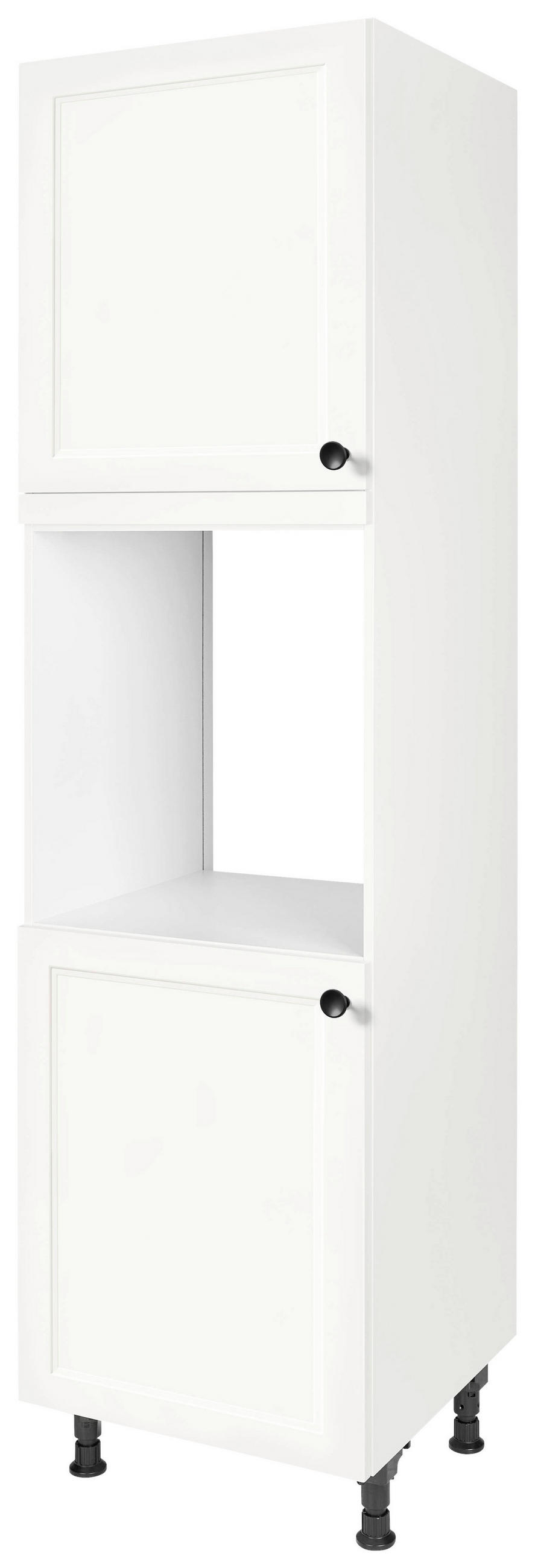 GERÄTEUMBAUSCHRANK 60/216,6/58 cm  in Weiß  - Schwarz/Weiß, MODERN, Holzwerkstoff/Metall (60/216,6/58cm) - Nobilia