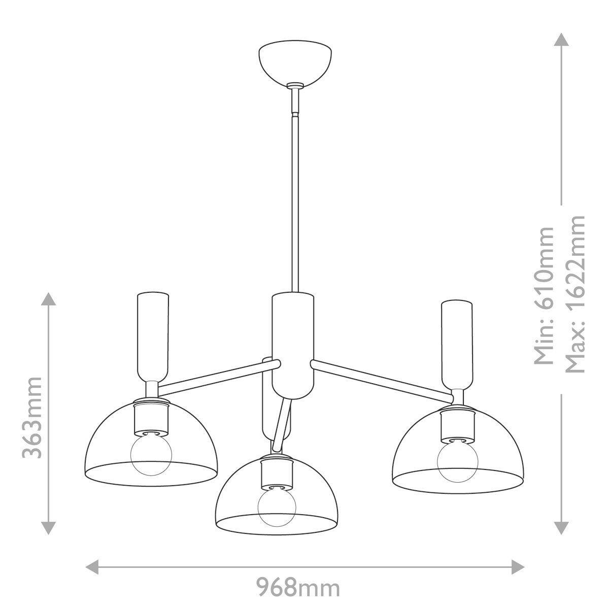 KRONLEUCHTER 96,8/36,3 cm   - Goldfarben, KONVENTIONELL, Glas/Metall (96,8/36,3cm) - Elstead Lighting