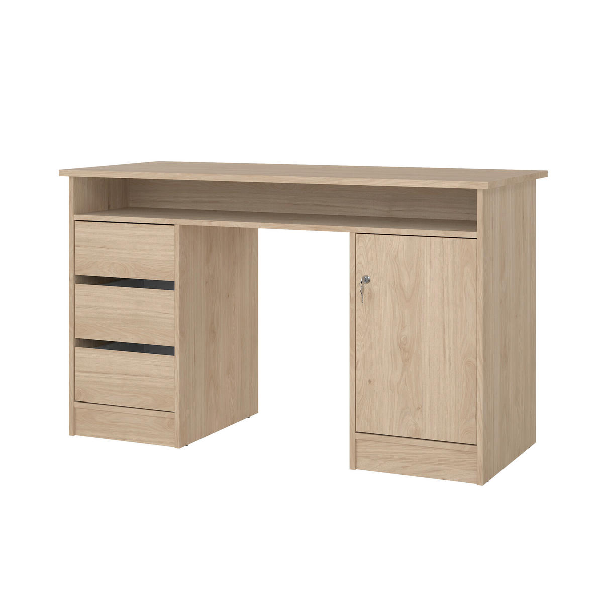 SCHREIBTISCH 126/55/75,6 cm  in Eichefarben  - Eichefarben, MODERN, Holzwerkstoff (126/55/75,6cm) - MID.YOU