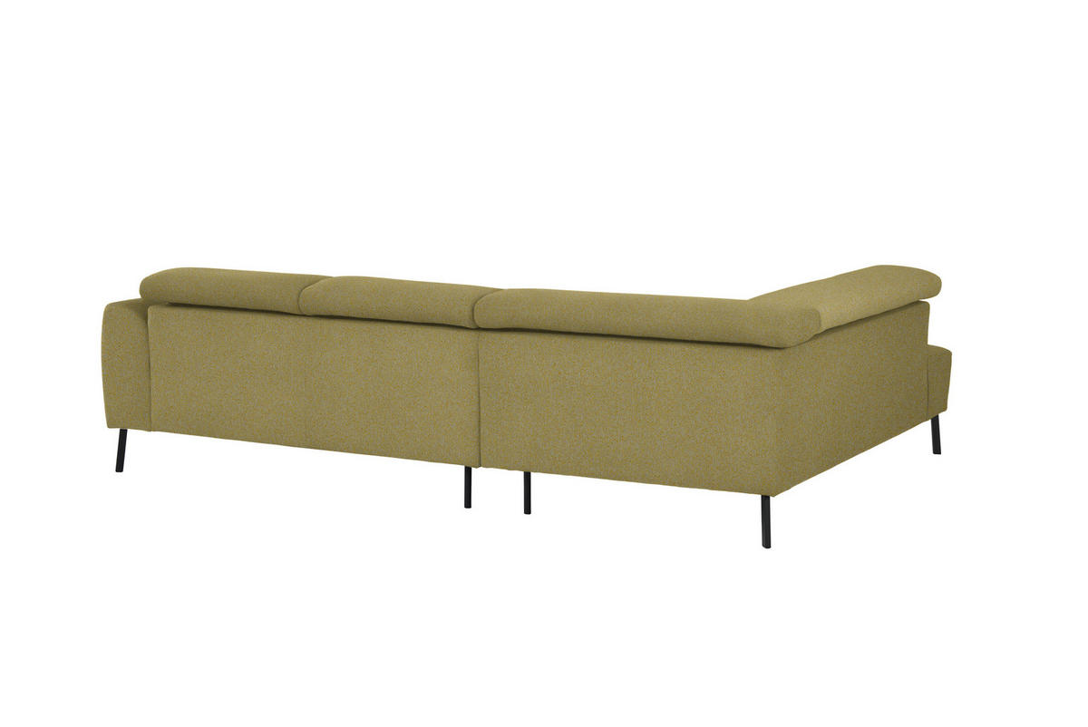 ECKSOFA in Struktur Gelb  - Gelb/Schwarz, Design, Textil/Metall (205/280cm) - Xora