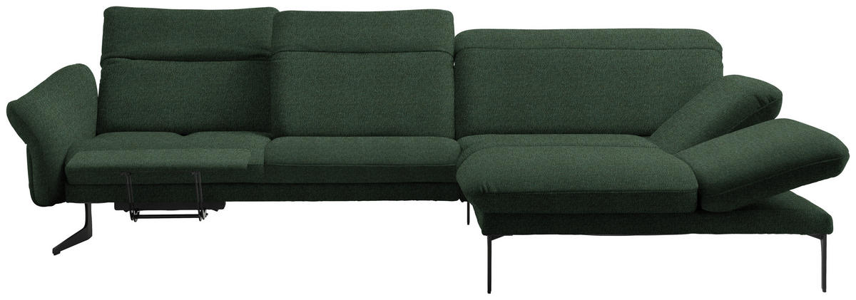 ECKSOFA in Webstoff Grün  - Anthrazit/Grün, Design, Textil/Metall (299/203cm) - Himolla