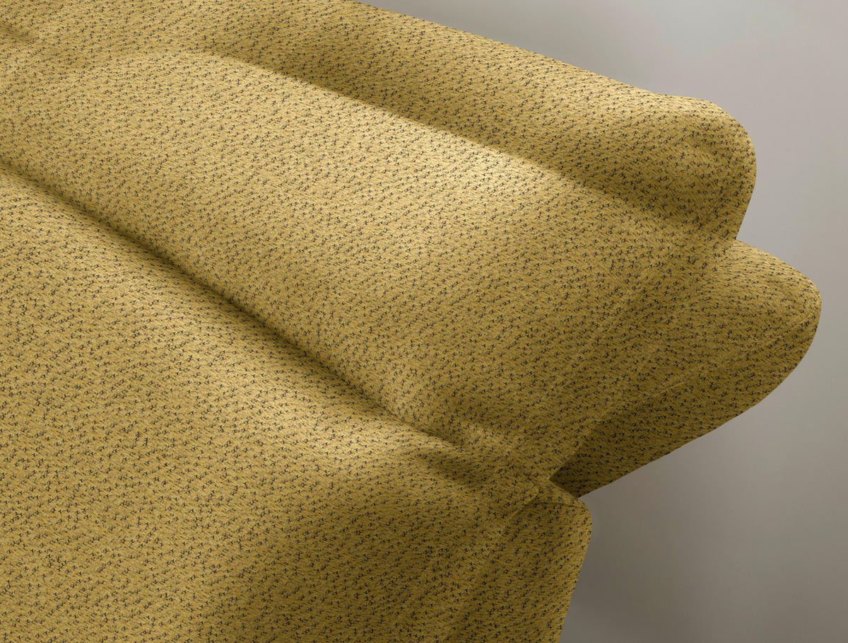 ECKSOFA in Chenille Currygelb  - Currygelb/Schwarz, Design, Textil/Metall (179-202/288cm) - Stylife