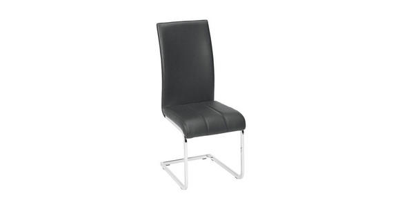 SCHWINGSTUHL in Metall, Textil Schwarz, Chromfarben - Chromfarben/Schwarz, Design, Textil/Metall (43/98/57cm) - Xora