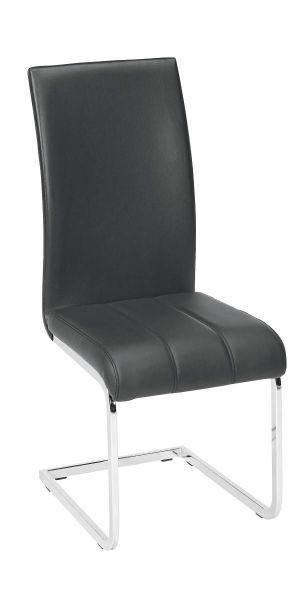 Xora STOLIČKA S PRUŽNÝM PODNOŽÍM, kožený vzhľad, čierna, chrómová