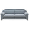 3-SITZER-SOFA  in Chenille Pastellblau  - Pastellblau/Schwarz, Design, Textil/Metall (218/104/104cm) - Valdera