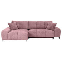ECKSOFA Altrosa Flachgewebe  - Schwarz/Altrosa, KONVENTIONELL, Textil/Metall (180/295cm) - Carryhome