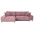 ECKSOFA  in Flachgewebe Altrosa  - Schwarz/Altrosa, KONVENTIONELL, Textil/Metall (180/295cm) - Carryhome