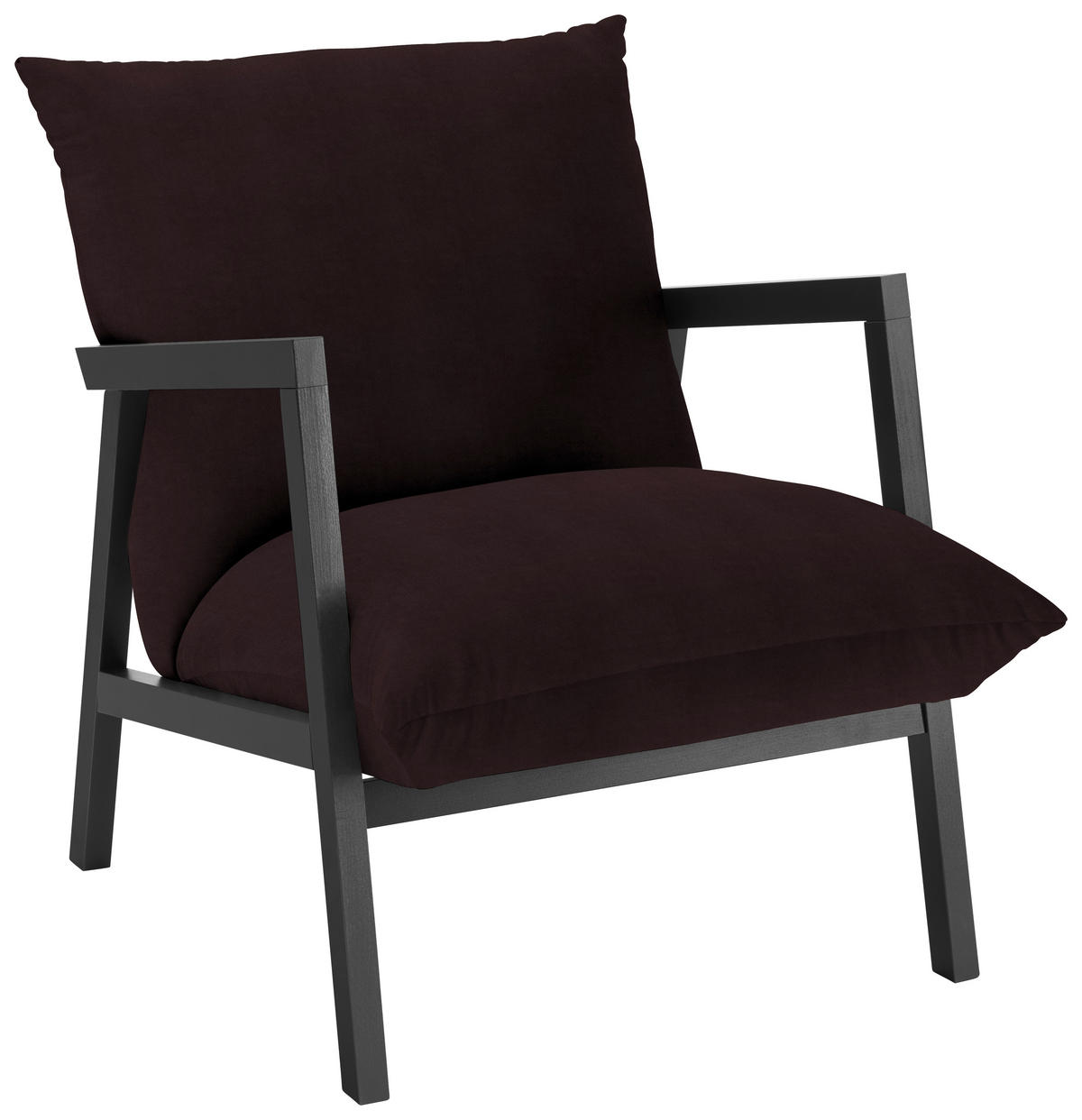 SESSEL Mikrofaser Dunkelbraun    - Wengefarben/Dunkelbraun, Design, Holz/Textil (63/76/80cm) - Carryhome