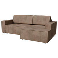 ECKSOFA inkl. Funktion Hellbraun Cord  - Hellbraun/Schwarz, MODERN, Kunststoff/Textil (245/149cm) - Stylife