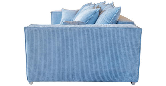 BIGSOFA Flachgewebe Blau - Chromfarben/Blau, KONVENTIONELL, Textil/Metall (256/68/122cm) - Carryhome