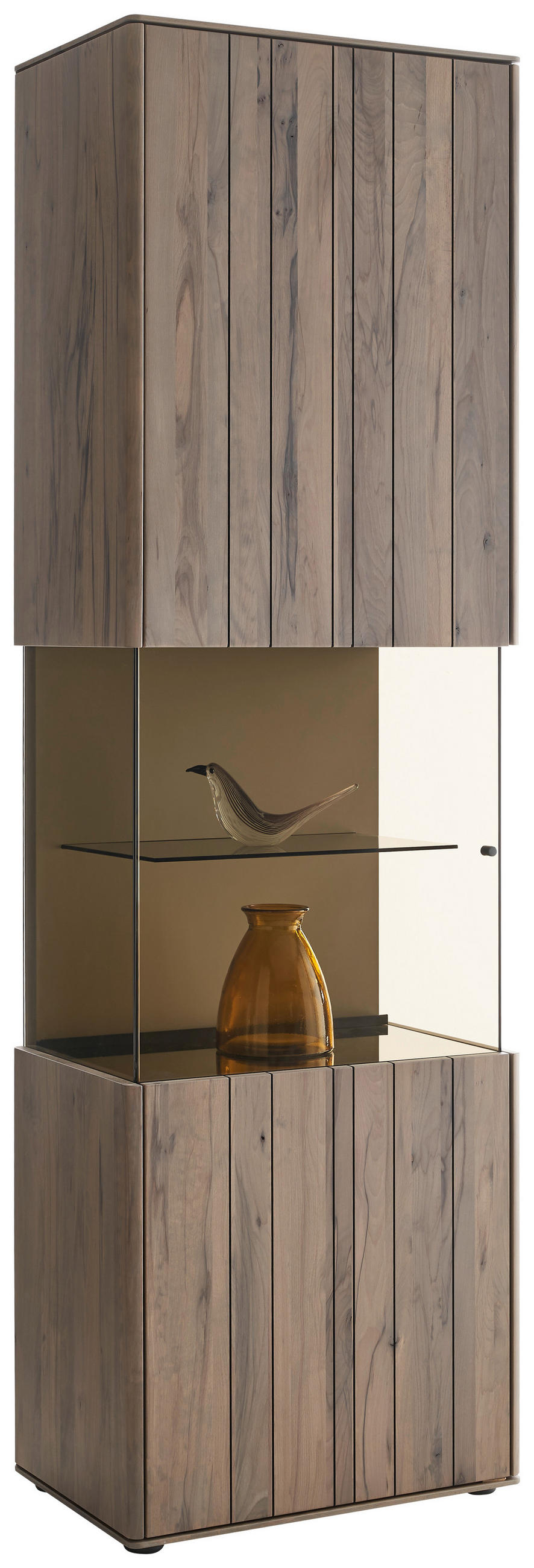 VITRIN tömör antik fa, bükk bükkszínű, homok  - bükkszínű/fekete, Design, Üveg/fa (62/206/43cm) - Johann Jakob