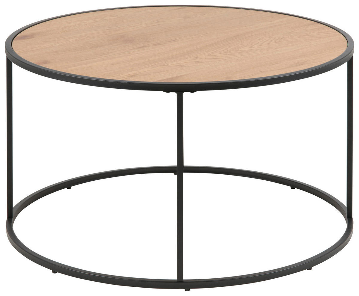 KLUB STOČIĆ  crna, boja hrasta  - boja hrasta/crna, Dizajnerski, metal/pločasti materijal (80/80/45cm) - Carryhome