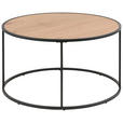 COUCHTISCH 80/80/45 cm rund Schwarz, Eichefarben  - Eichefarben/Schwarz, Design, Holzwerkstoff/Metall (80/80/45cm) - Carryhome