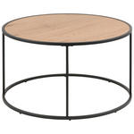 COUCHTISCH 80/80/45 cm rund Schwarz, Eichefarben  - Eichefarben/Schwarz, Design, Holzwerkstoff/Metall (80/80/45cm) - Carryhome