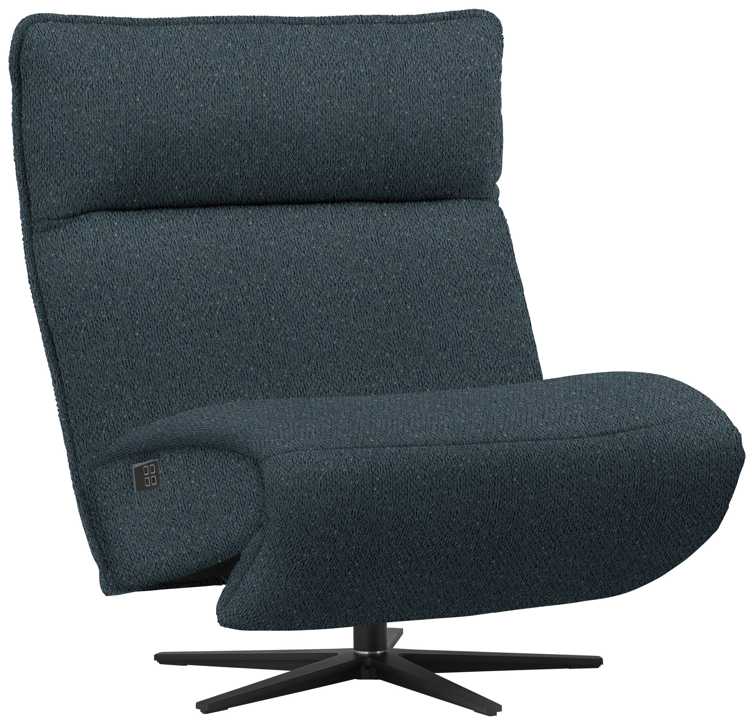 RELAXSESSEL in Textil Dunkelblau  - Schwarz/Dunkelblau, MODERN, Textil/Metall (90/106/96cm) - Chilliano