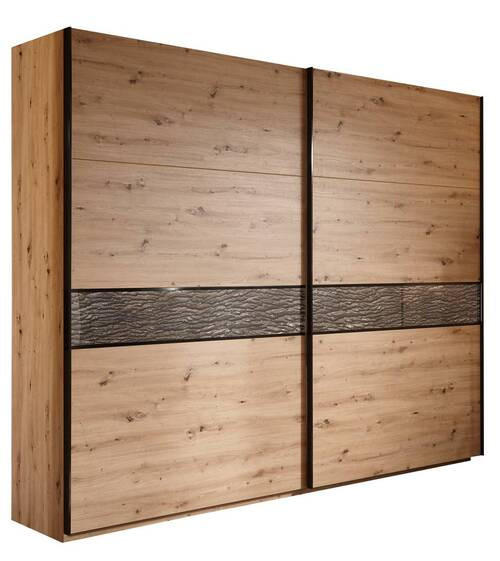 SCHWEBETÜRENSCHRANK 240/226/63 cm 2-türig Eiche Artisan, Eichefarben  - Eichefarben/Anthrazit, KONVENTIONELL, Holzwerkstoff/Metall (240/226/63cm) - Xora
