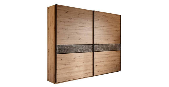 SCHWEBETÜRENSCHRANK 240/226/63 cm 2-türig  - Eichefarben/Anthrazit, KONVENTIONELL, Holzwerkstoff/Metall (240/226/63cm) - Xora