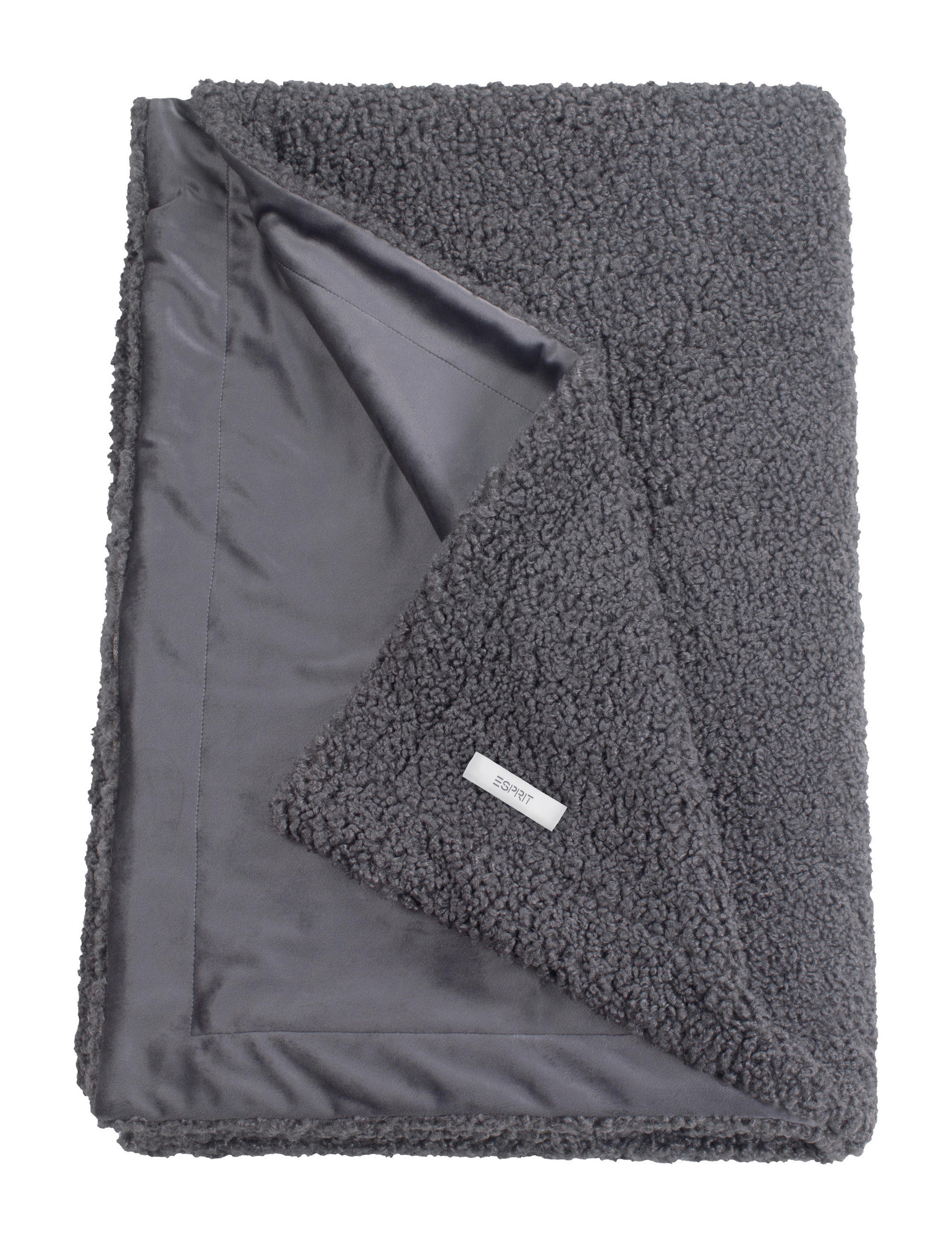 PLAID E-Teddy 130/170 cm  - Anthrazit, Basics, Textil (130/170cm) - Esprit