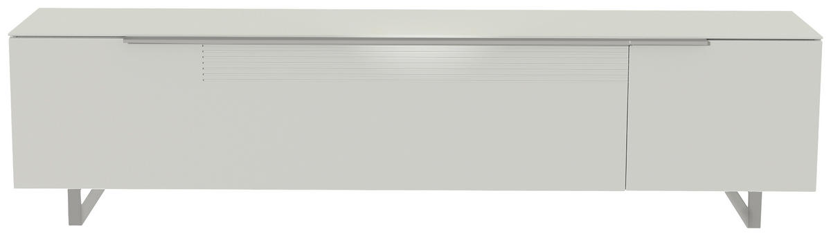LOWBOARD  in 210/51/45 cm  - Weiss/Alufarben, Design, Glas/Holzwerkstoff (210/51/45cm) - Moderano