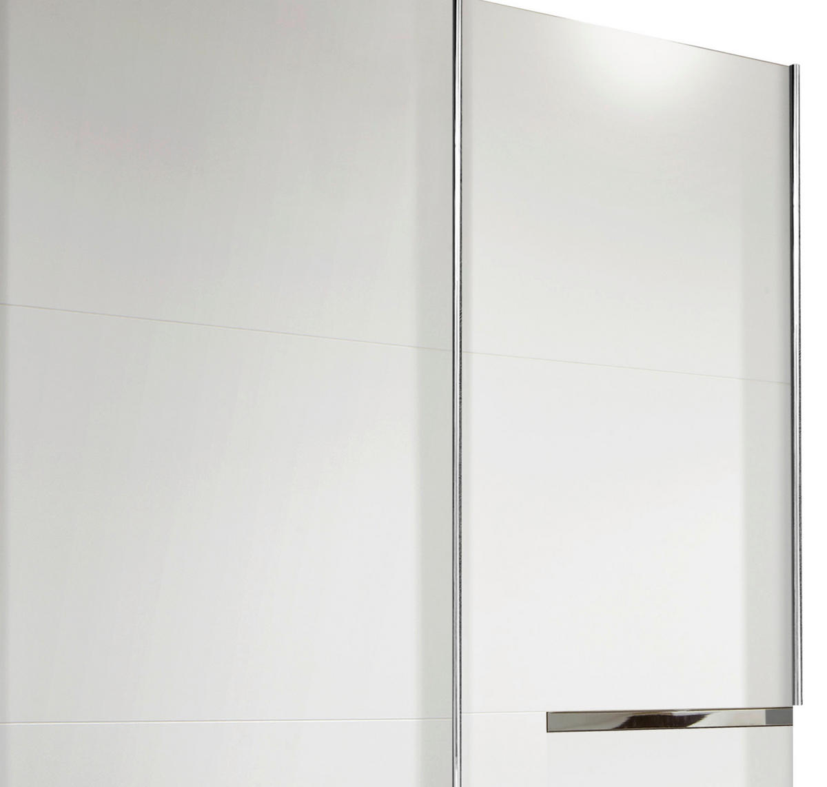 SCHWEBETÜRENSCHRANK in Weiss  - Chromfarben/Weiss, Modern, Holzwerkstoff/Metall (300/216/65cm) - MID.YOU