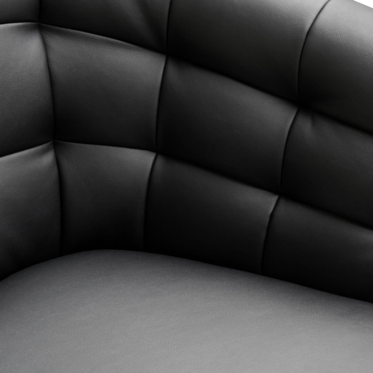 2-SITZER-SOFA Lederlook, Lederlook (vegan) Schwarz  - Schwarz, Design, Textil/Metall (150/78/84cm) - MID.YOU