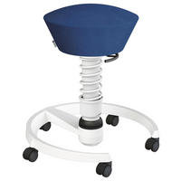 BÜROHOCKER Mikrofaser Blau, Weiß  - Blau/Weiß, Basics, Kunststoff/Textil (55/45,66/55cm) - Aeris