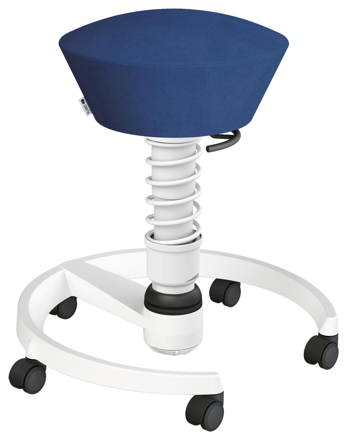 BÜROHOCKER Mikrofaser Blau, Weiß  - Blau/Weiß, Basics, Kunststoff/Textil (55/45,66/55cm) - Aeris