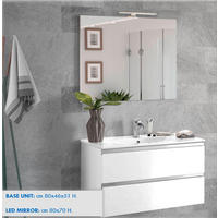 KUPATILO  bela  - bela visoki sjaj/bela, staklo/pločasti materijal (80/51/46cm) - Italstyle