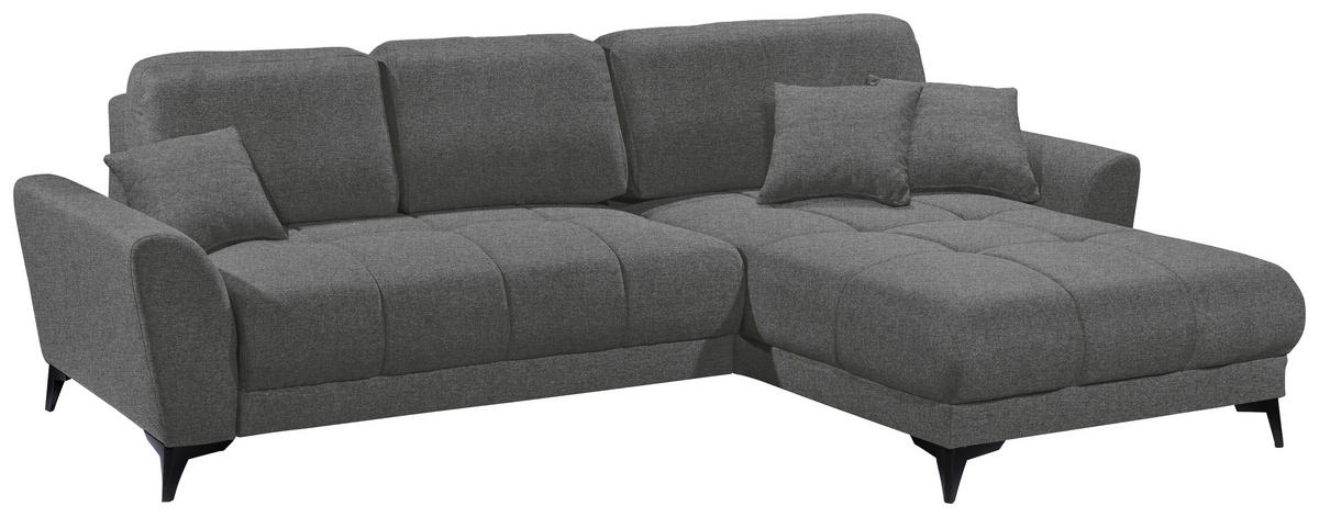 ECKSOFA in Webstoff Anthrazit  - Anthrazit/Schwarz, Konventionell, Kunststoff/Textil (281/189cm) - Carryhome