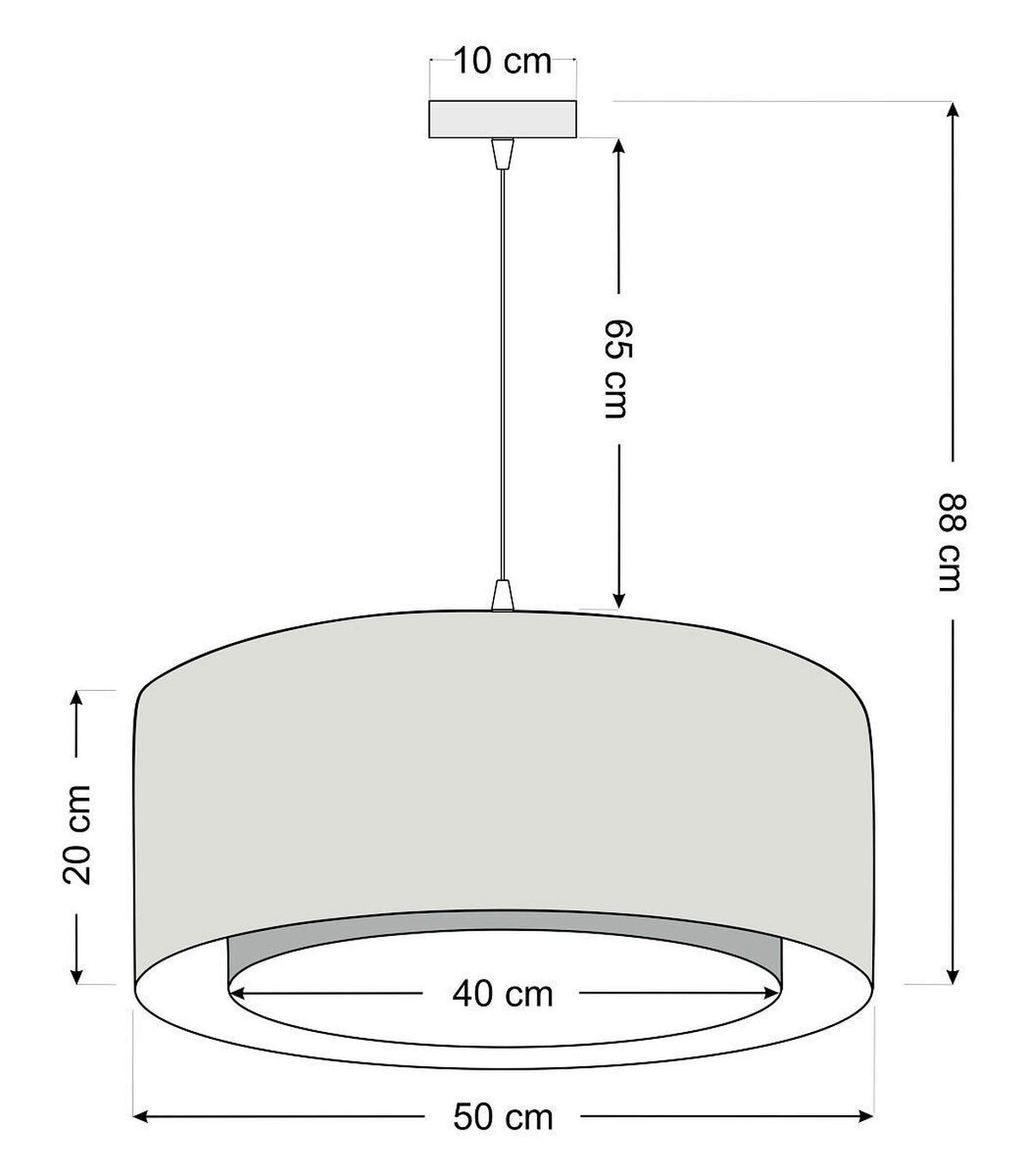 HÄNGELEUCHTE Boho 50/88 cm   - Beige/Creme, Design, Kunststoff/Textil (50/88cm)