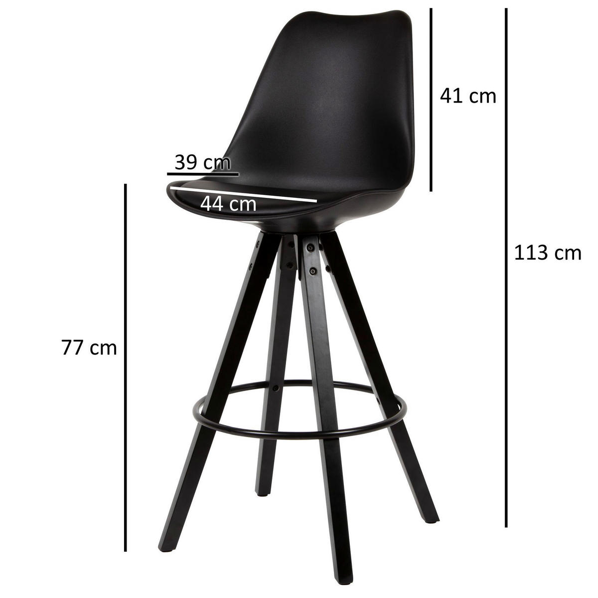 SET BARSKIH STOLOV, črna  - črna, Moderno, umetna masa/tekstil (44/113/39cm) - MID.YOU