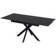 ESSTISCH Schwarz rechteckig  ausziehbar  - Schwarz, Design, Keramik/Metall (120-179/80/76cm) - Belluti