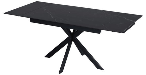 ESSTISCH Schwarz rechteckig  ausziehbar  - Schwarz, Design, Keramik/Metall (120-179/80/76cm) - Belluti