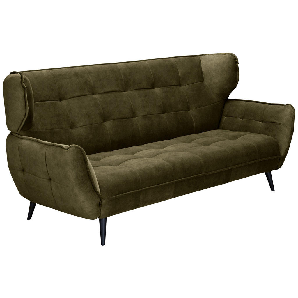 Thumbnail - Mid.you 3-Sitzer-Sofa, Olivgrün, Textil, 221x105x98 cm, Wohnzimmer, Sofas & Couches, Sofas, 3-Sitzer Sofas