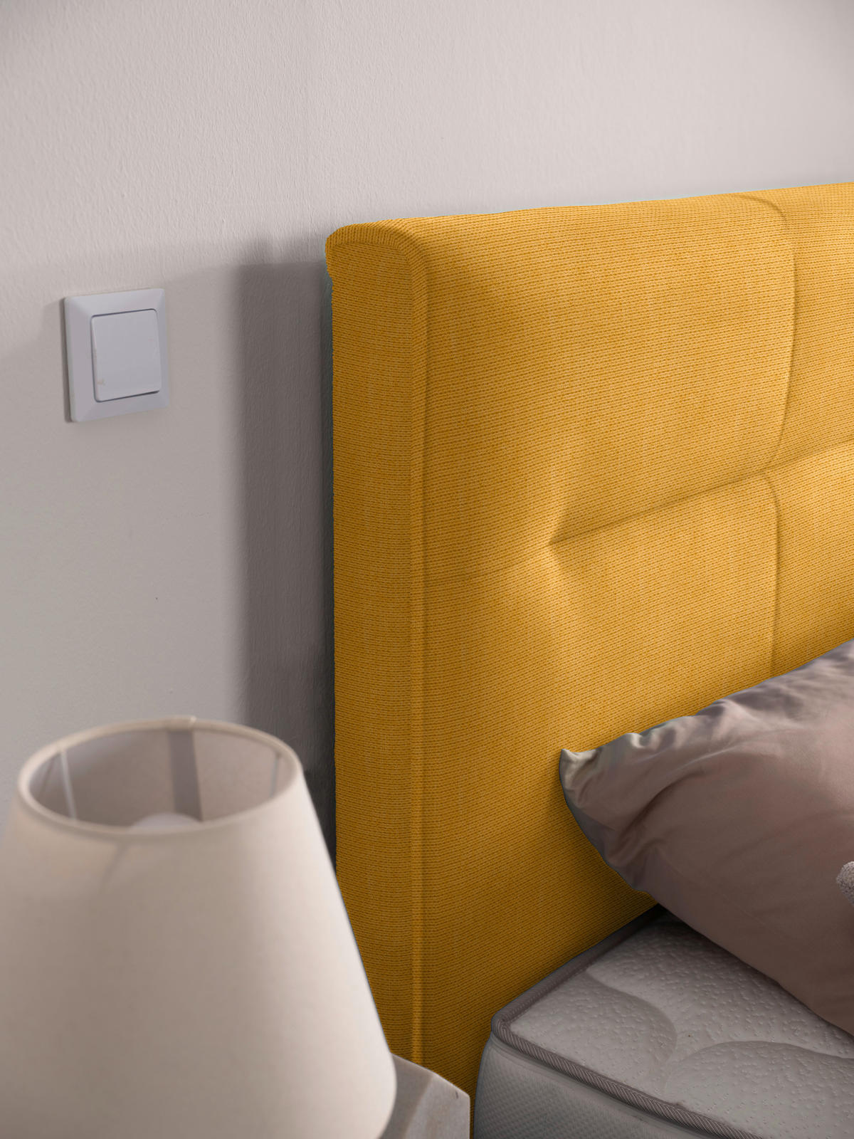 BOXSPRINGBETT 240/220 cm  in Dunkelgelb  - Dunkelgelb/Schwarz, Konventionell, Textil/Metall (240/220cm) - Esposa