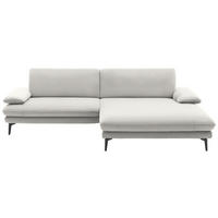 ECKSOFA in Webstoff Creme, Naturfarben  284/184 cm  - Creme/Schwarz, Design, Textil/Metall (284/184cm) - Dieter Knoll