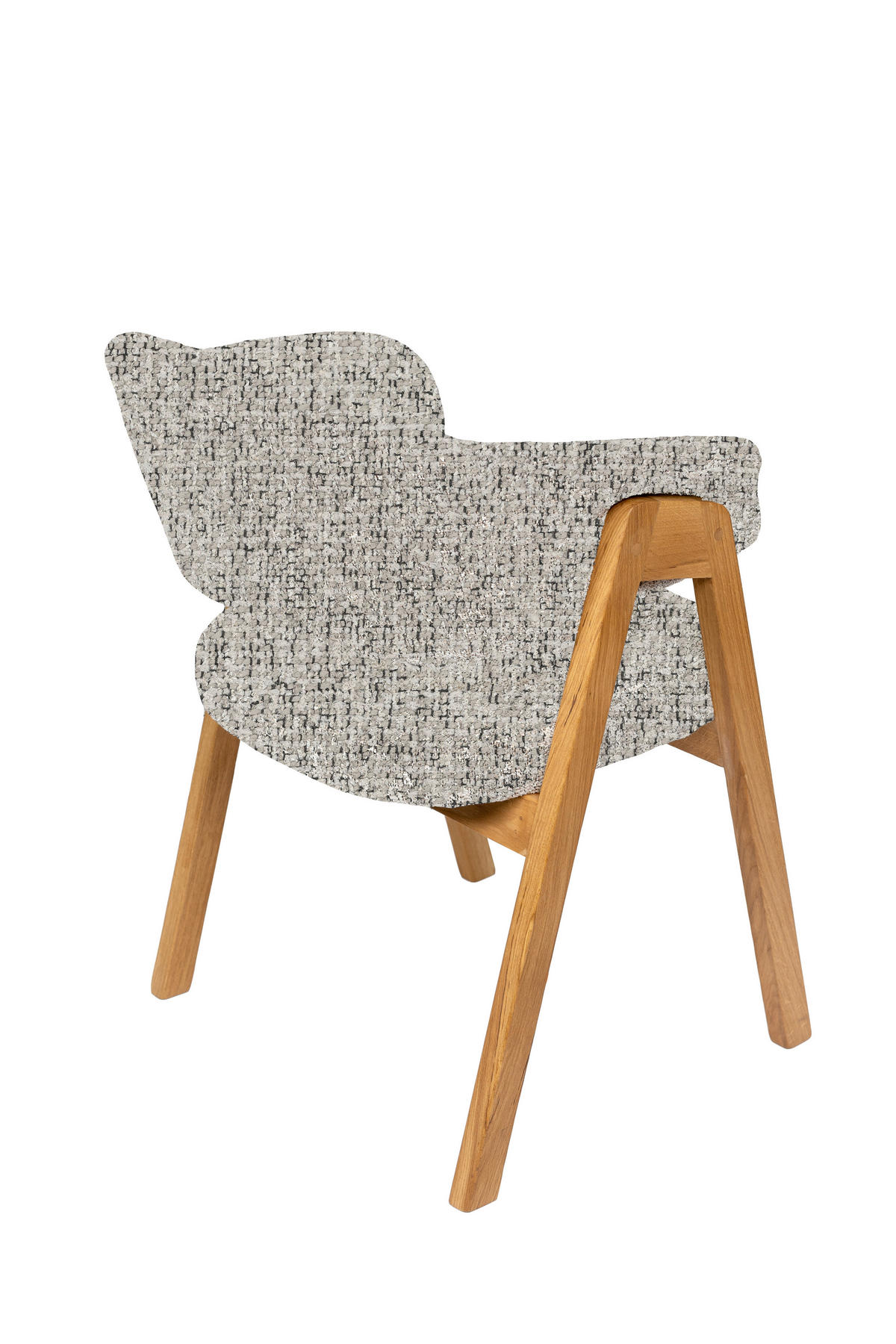 ARMLEHNSTUHL   Bouclé  Grau, Eichefarben  - Eichefarben/Grau, KONVENTIONELL, Holz/Textil (63,5/82/58cm) - Linea Natura