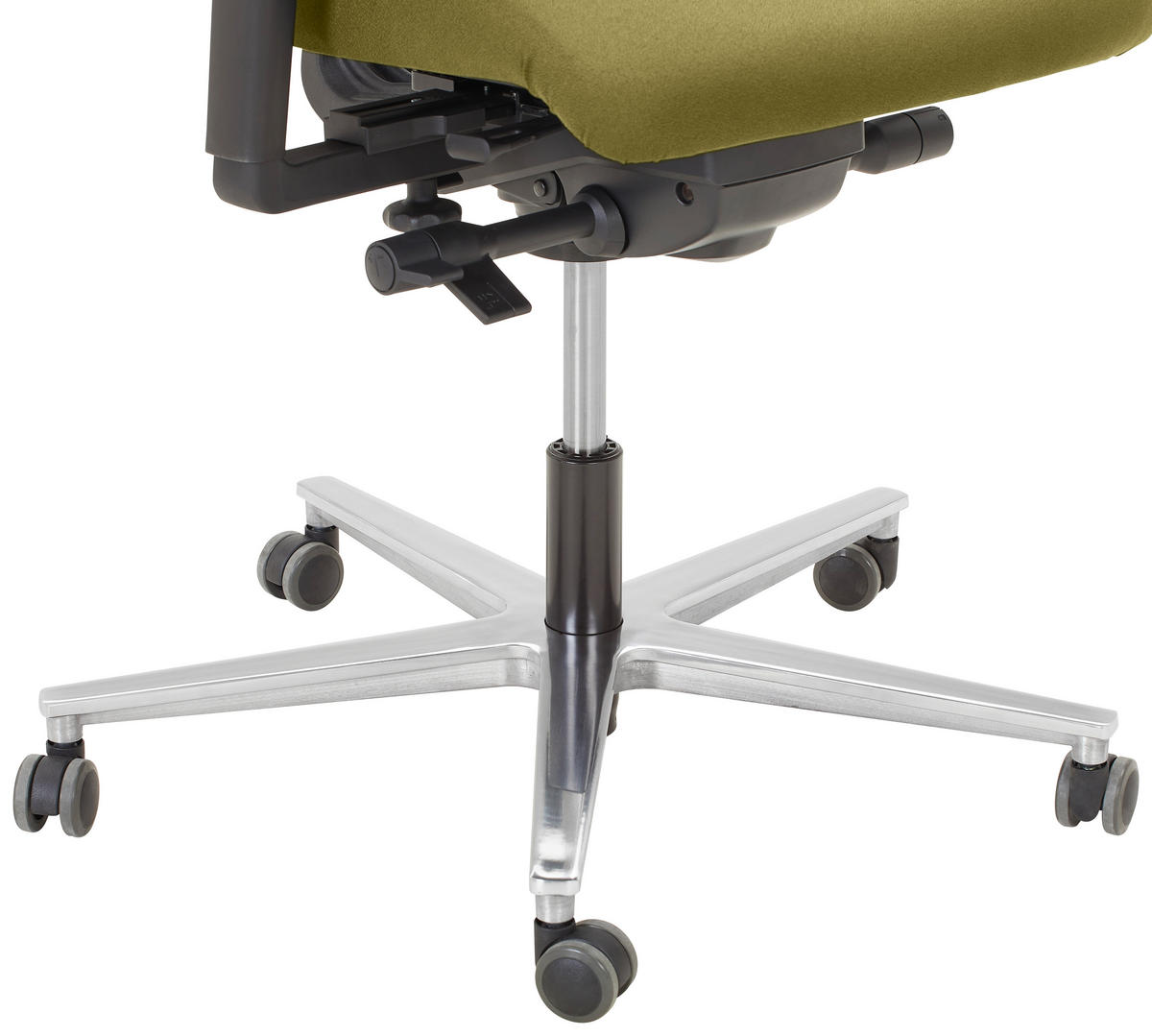 DREHSTUHL Grün, Schwarz, Alufarben  - Schwarz/Alufarben, KONVENTIONELL, Kunststoff/Textil (63/105/46cm) - Dieter Knoll