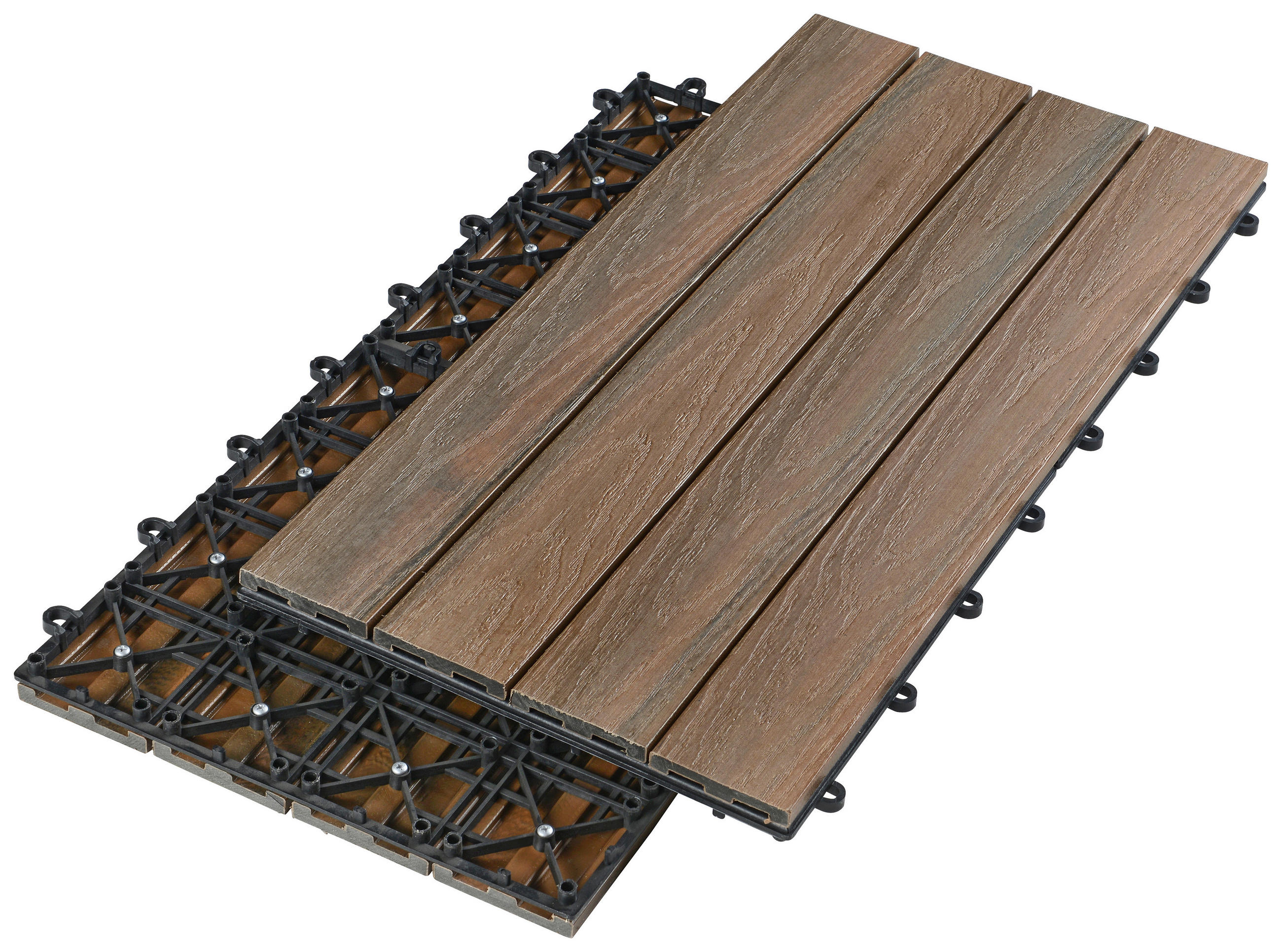 TERRASSENFLIESE Eichefarben - Eichefarben, KONVENTIONELL, Holzwerkstoff/Kunststoff (30/60/2,4cm) - Ambia Garden