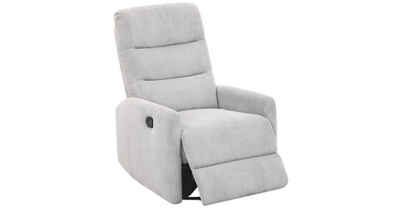 RELAXSESSEL Cord Relaxfunktion    - Hellgrau/Schwarz, Design, Textil/Metall (78/107/95cm) - Carryhome