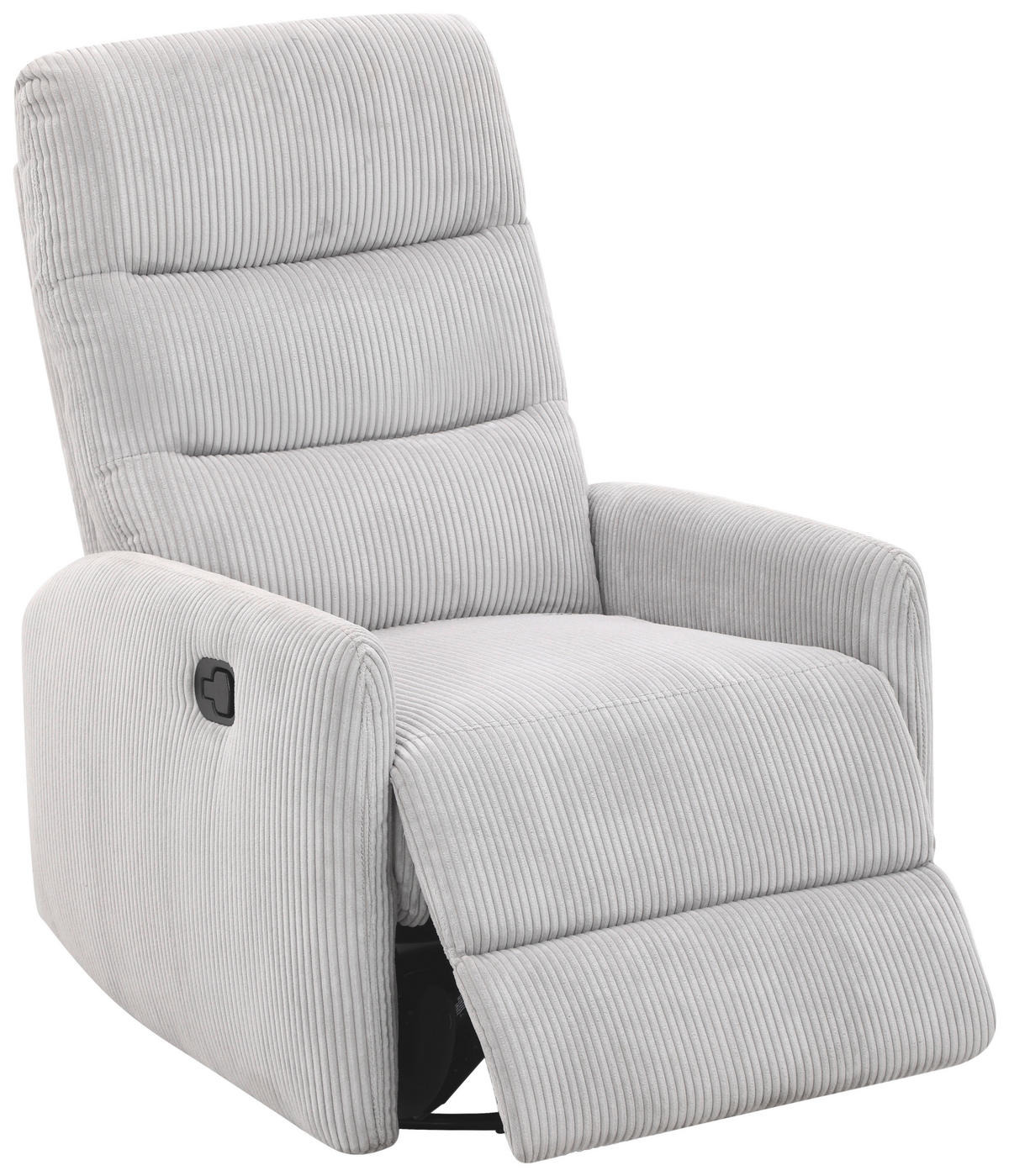 RELAXSESSEL Cord Relaxfunktion    - Hellgrau/Schwarz, Design, Textil/Metall (78/107/95cm) - Carryhome