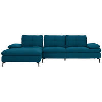 ECKSOFA in Webstoff Dunkelblau  179/301 cm  - Schwarz/Dunkelblau, Design, Textil/Metall (179/301cm) - Chilliano