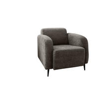 SESSEL in Velours Graubraun  - Graubraun/Schwarz, Modern, Textil/Metall (85/76/90cm) - Livetastic