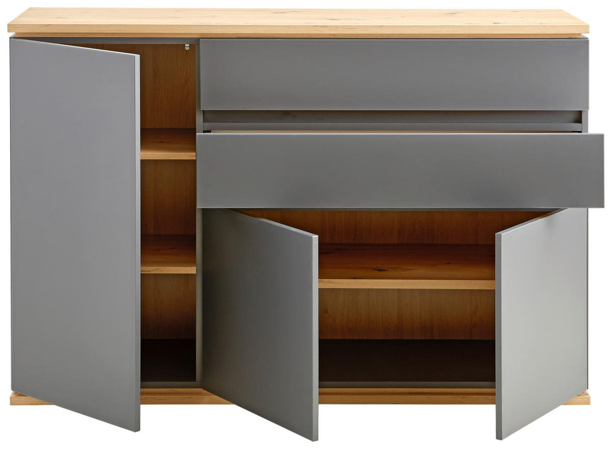 SIDEBOARD  in 139/93/42 cm  - Schwarz/Graphitfarben, MODERN, Holzwerkstoff/Kunststoff (139/93/42cm) - Xora